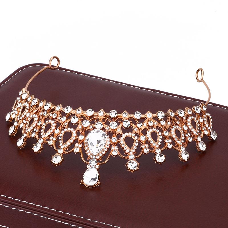Retro Bridal Crown Tiara Princess Prom Party Queen Hair Crown Alloy Rhinestone Crown