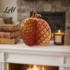 Thanksgiving Seasonal Tabletop Decor Wooden Pumpkin Decor Vintage Striped Hollow Carved Ornament Autumn Housewarming Gifts for Home Party,