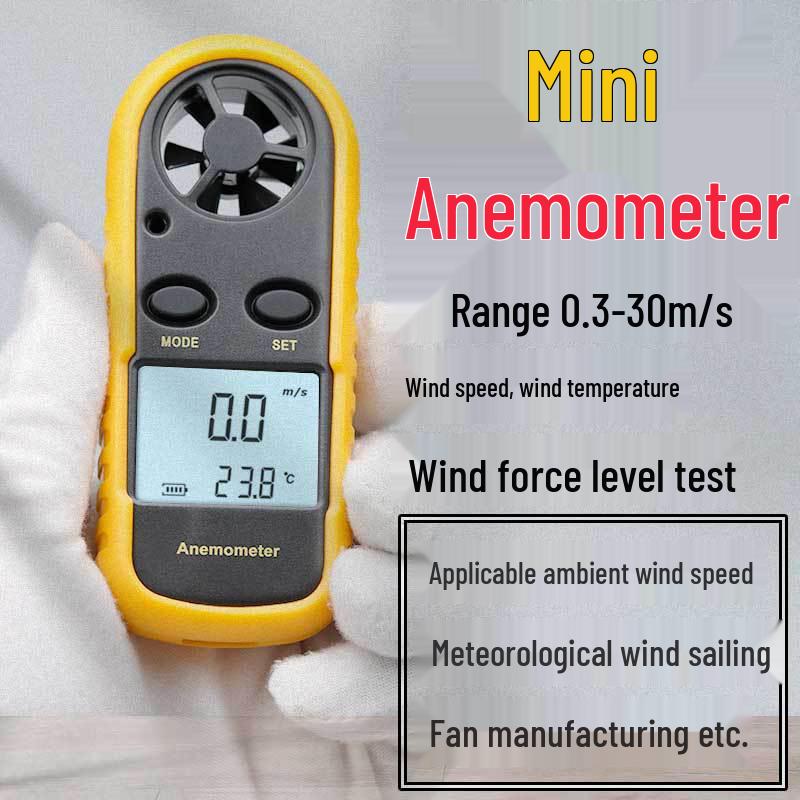 GM816 Mini Anemometer: Digital Wind Speed, Temperature, and Force Level Meter