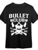 Mens Bullet Club Graphic TShirt  100 Cotton 180gsm Machine Washable Unisex Tee with Skull  Crossed Guns Design