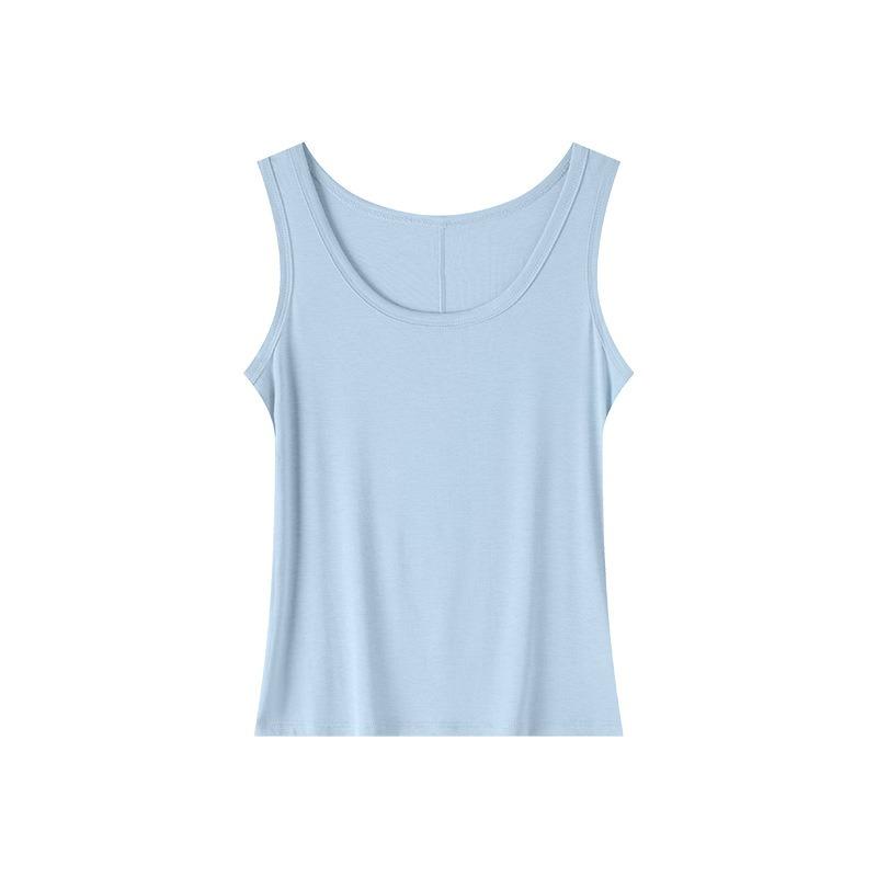 Damen Einfarbig Schmal Geschnitten Dünnes Trägertop Tanktop Sommer Oberbekleidung Innenoberteil