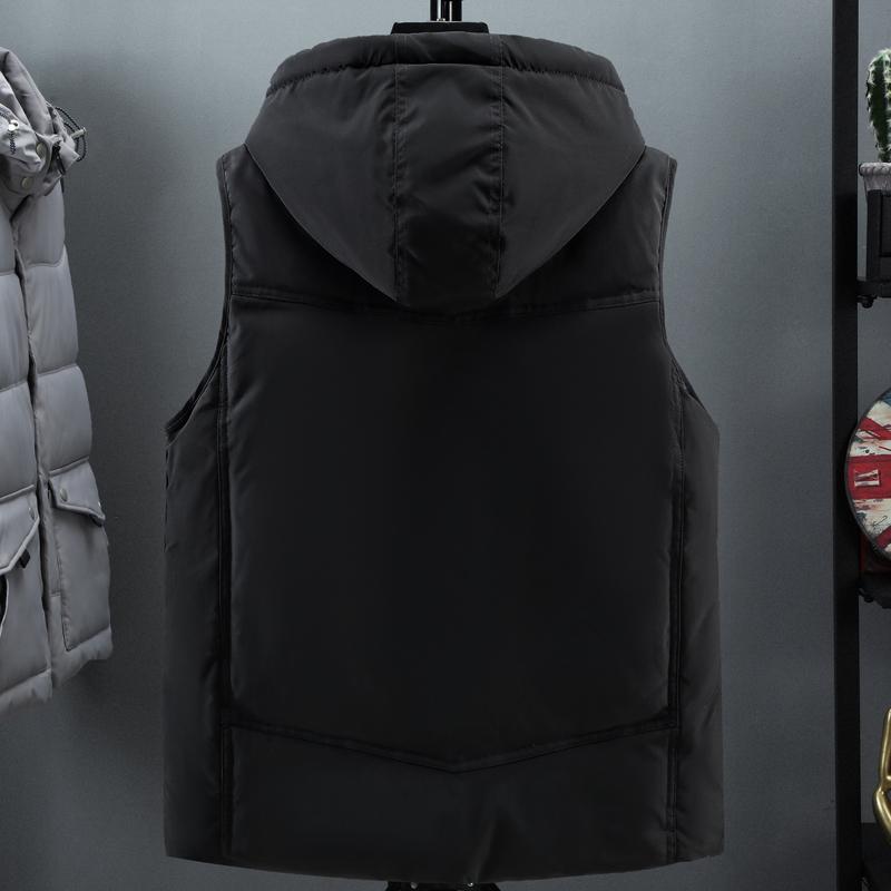 Plus Size L-7XL Winter Men's Sleeveless Jackets Hooded Casual Thick Warm Vest Man Outerwears