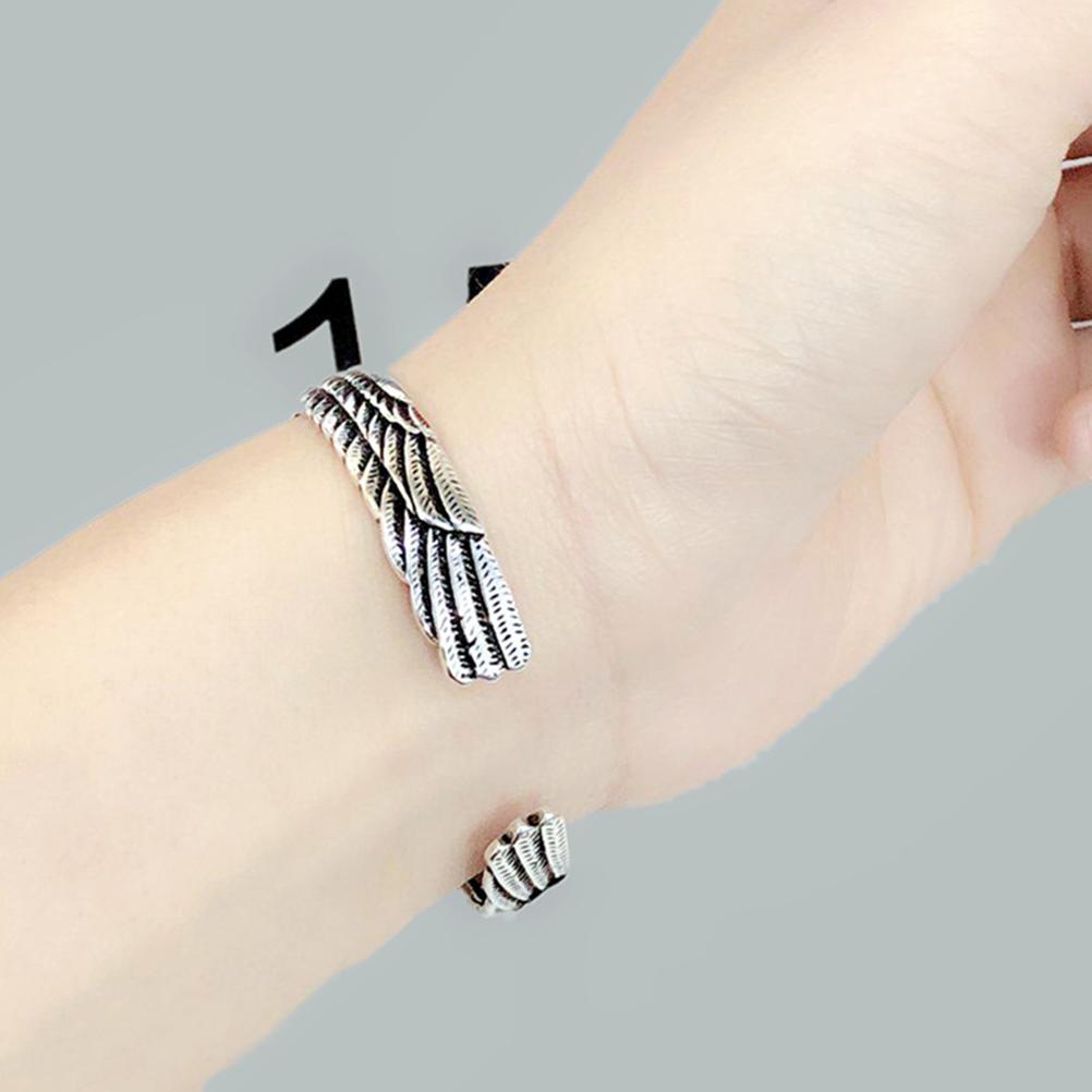 Eagle Bracelet Vintage Rock Punk Bangle Cuff Wristband Open Ended for Men Women Silver Z4113