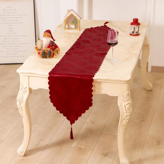 Table Runner Exquisite Surface Wear Resistant Soft Comfortable Fashion Protect Desk Improve Ambience Wedding Christmas Table Runner Home Supplies