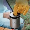 Boundless Voyage Titanium Mug with Single Folding Supplies Lid, Ultra-Lightweight, Rust-Resistant, Mug, Stackable, Handle, Open-Face, Outdoor/Camping