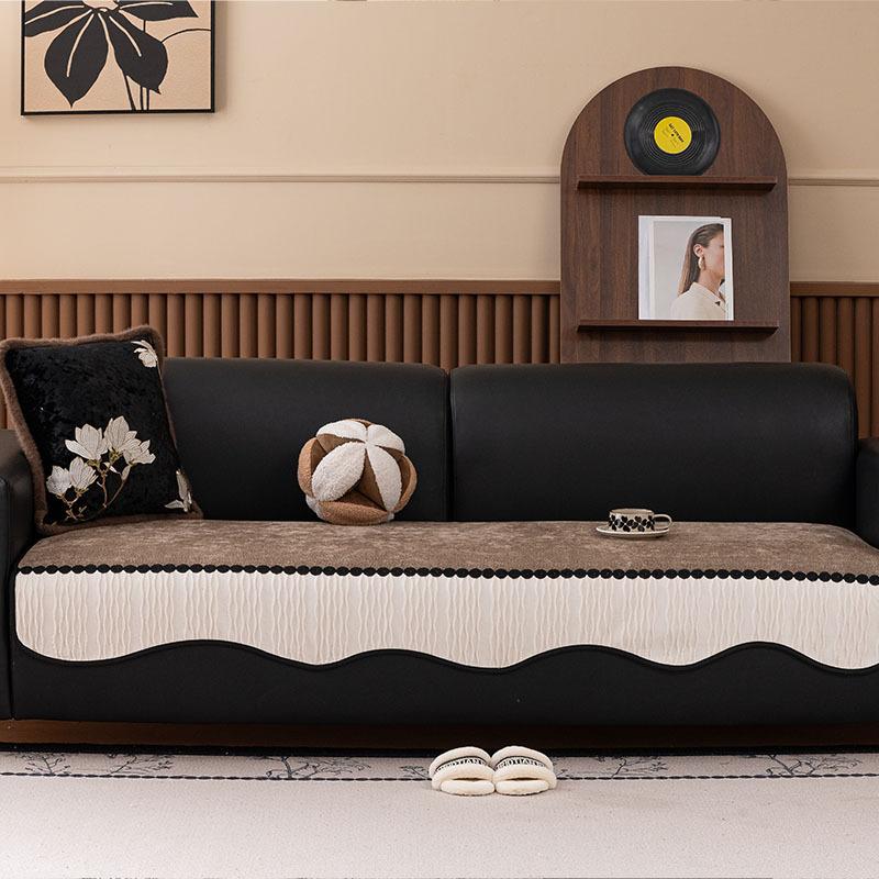 Straight Special-Shaped Sofa Cushion Light Luxury High-End Non-Slip Leather Sofa Seat Cushion Sofa Cover Cloth Towel Universal In All Seasons