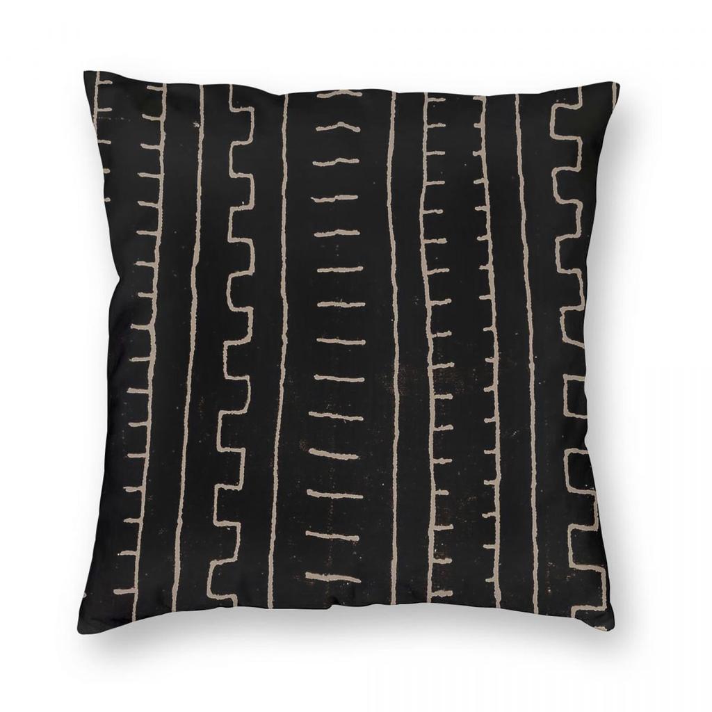 Federa per Cuscino Quadrata in Tessuto di Fango Etnico Africano Poliestere Lino Velluto Zip Creativa Decorativa Copricuscino da Letto