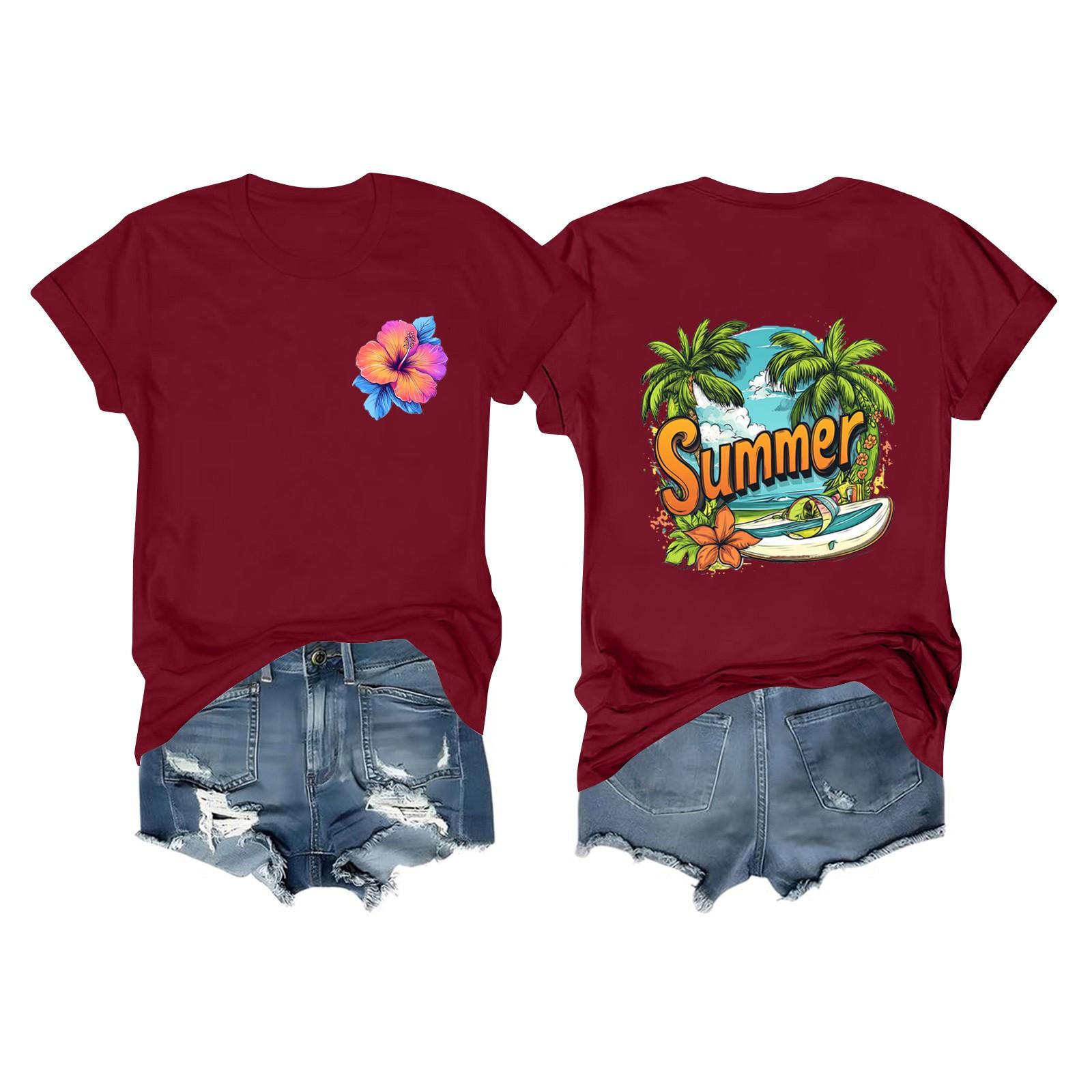 

Toddler Girl Boy T-Shirts Kids Top Boys And Girls Printed Short Sleeved T-shirt 150 винний