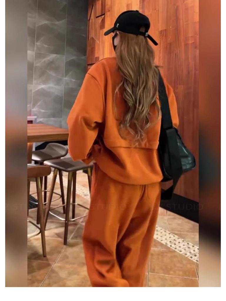 Women's Fashionable Sporty Casual Suit: Hoodie & Wide-Leg Pants Two-Piece for Spring/Autumn