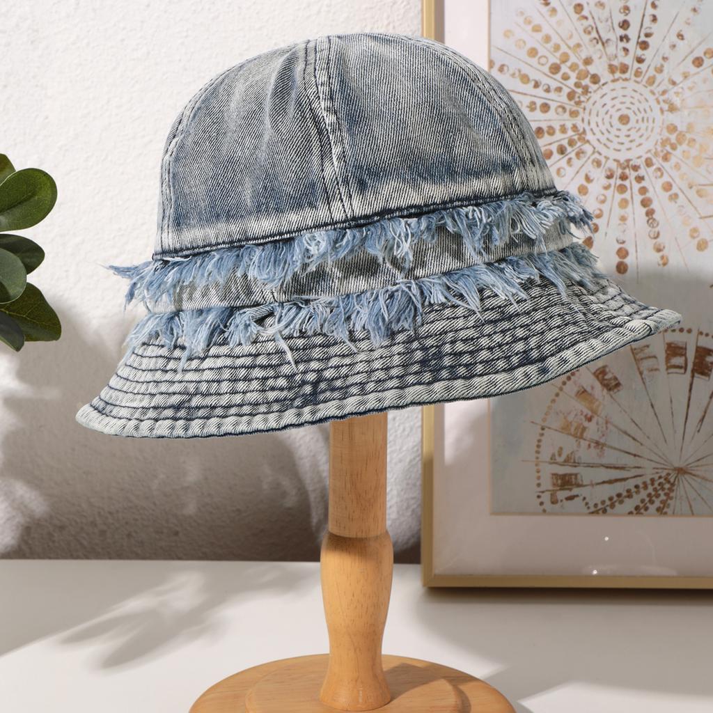 Retro Aged Washed Frilled Fisherman's Hat, Korean-style Casual and Versatile Dome Sun Hat, Suitable for Outdoor Trendy Matching