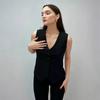 Neuer Sommer V-Ausschnitt Ärmelloser Blazer Cardigan Top Weste Damen Stil