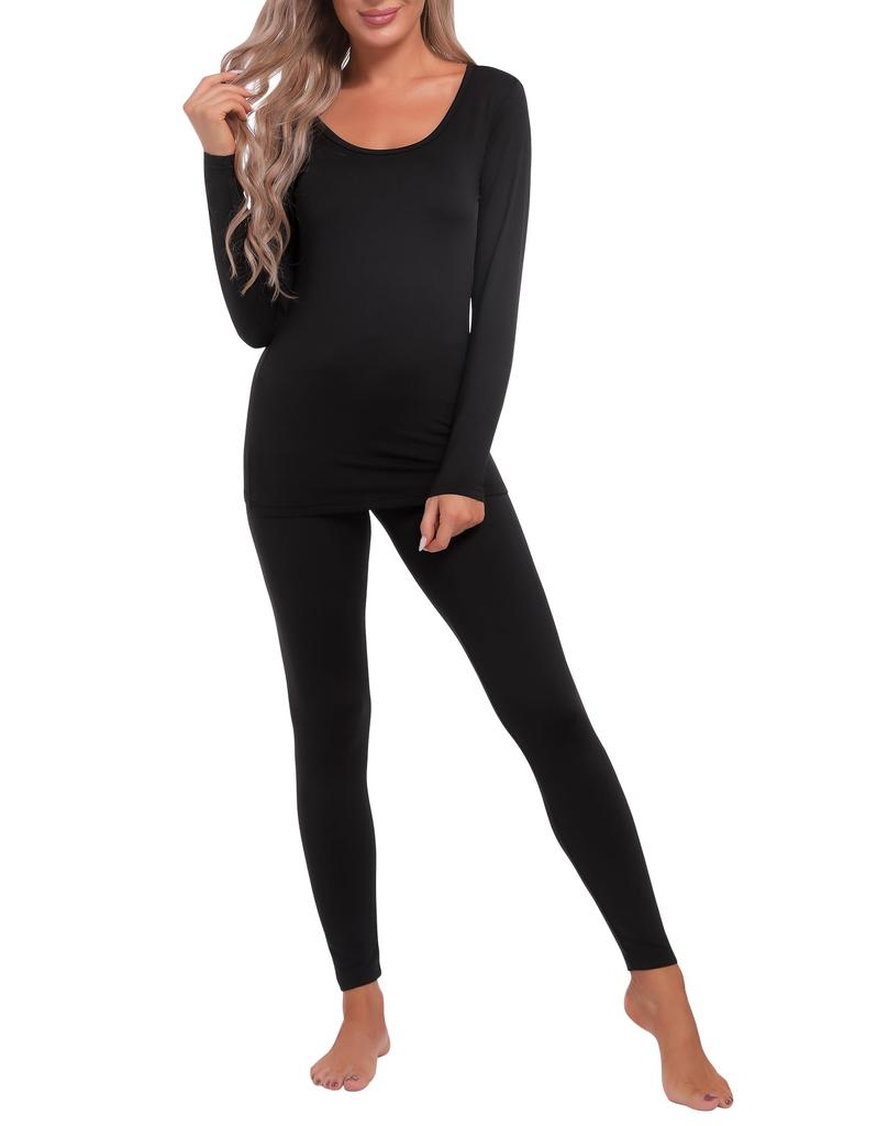 INNERSY Heattech Warm Innerwear Long Sleeve Shirt and and Perfect for Fall and Sizes Women's Set, Fleece-Lined, Leggings, Moisture-Wicking