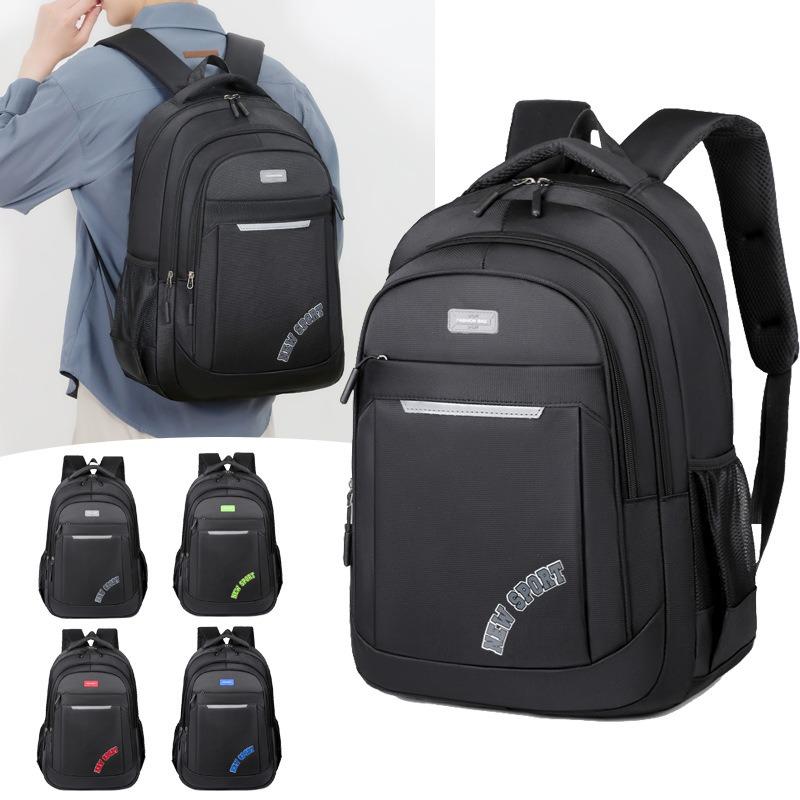 Reflective strip backpack men's commuter backpack men's high-end fashion trend large-capacity schoolbag dirt-resistant