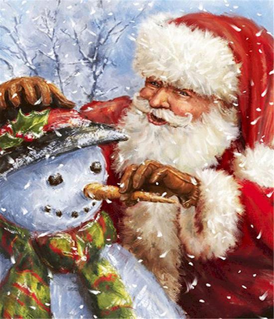 

Ruopoty картина маслом по номерам фигурка Санта-Клауса настенное искусство уникальный подарок ручная роспись картина по номерам зимний рождественский подарок 40x50cm NO Frame