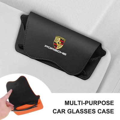 Car Sun Visor Glasses Clip Sunglasses Storage Case for Panamera Taycan 911 718 Macan Cayenne Boxster Cayman 918 Pajun