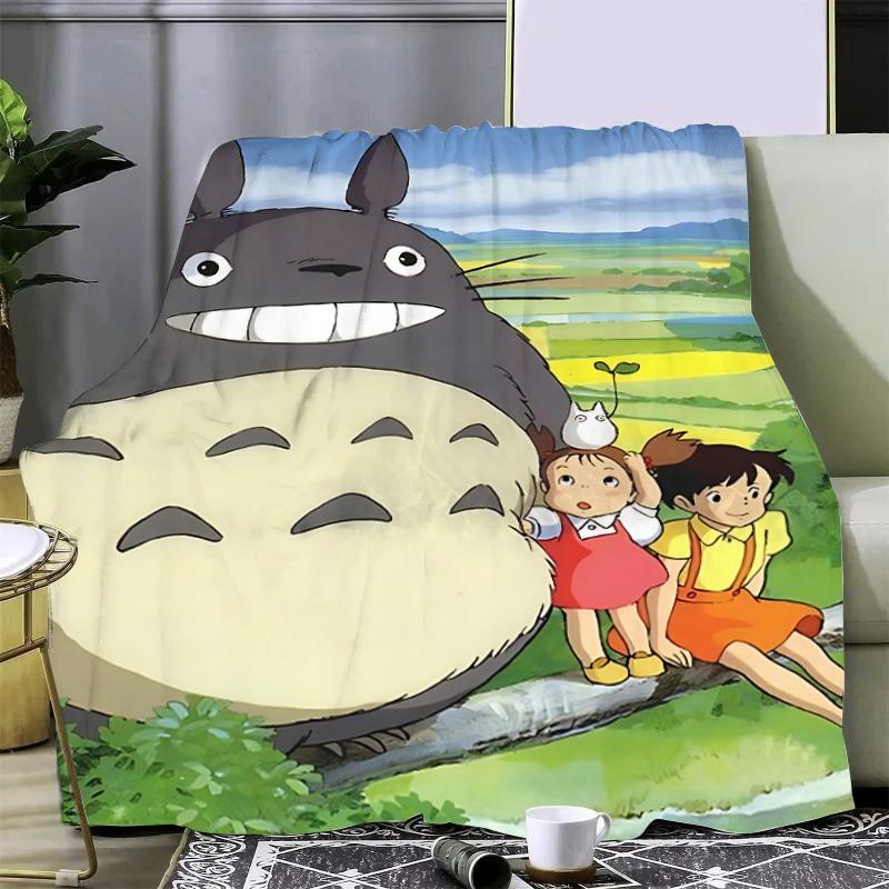 Cartoon Printed Blanket Picnic Blankets Warm Blanket Soft and Comfortable Blanket T-TotoroS Home Travel Birthday Gift