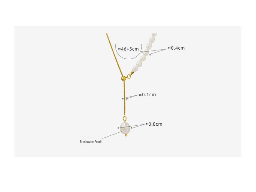 Retro Design Necklace: Titanium Steel with French Freshwater Pearl & Adjustable Tassel Pendant, Non-fading.