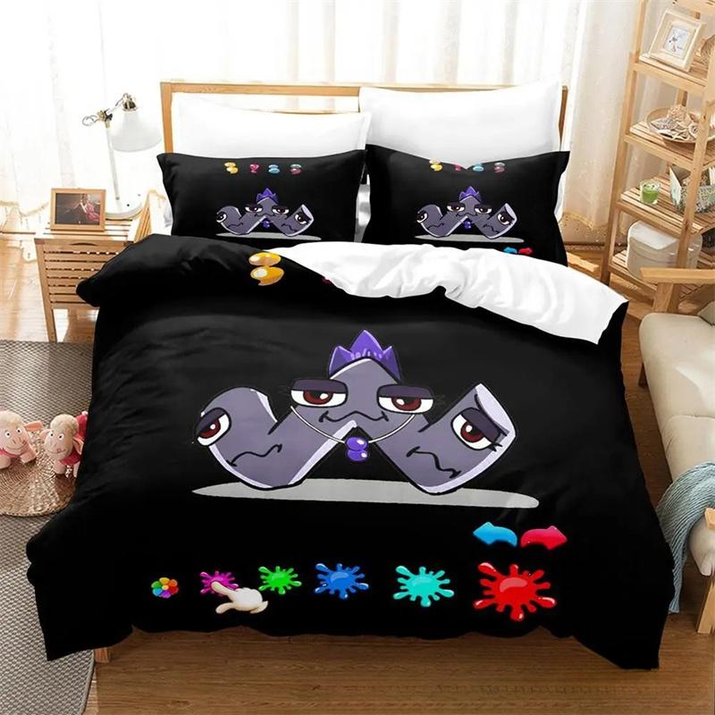 3D Print Cartoon Alphabet Lore A-Z Bedding Set Boys Girls Twin Queen Size Duvet Cover Pillowcase Bed Kids Adult 2/3pcs