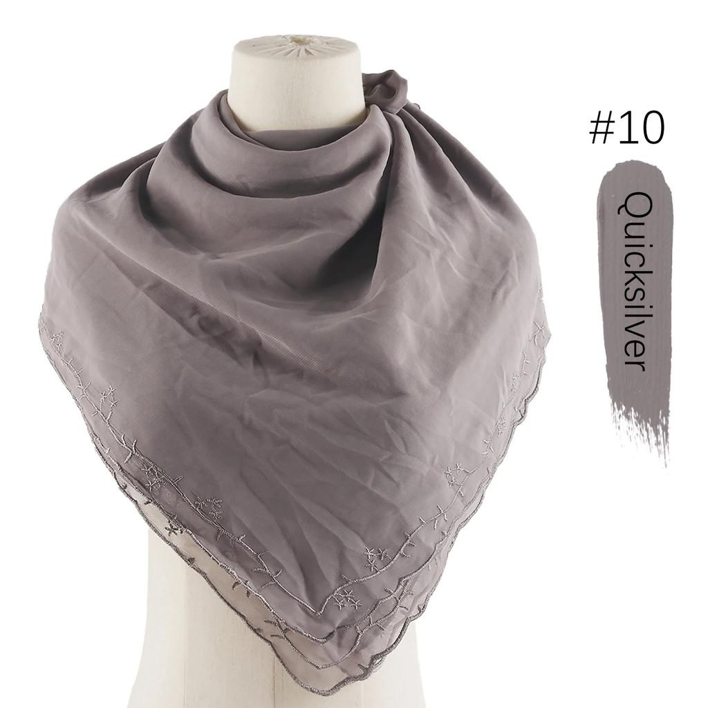 

Embroidered Pearl Chiffon Square Shawl With Sun Protection For Summer Wardrobe 08