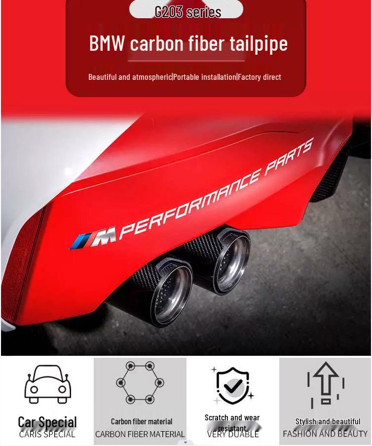 New 3-Series G28/G20 320/325/330 Carbon Fiber Stainless Steel Black Quad Exhaust Tailpipe