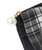 De Apparel Check Ribbon Satin Pouch for Black [Maison Fleur] Women,