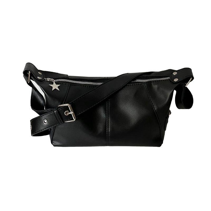 Koreansk Gotisk Stjärntjej Svart Handväska Harajuku Estetisk Vintage Axelremsväska Trendiga Dam Messenger Tote-väskor