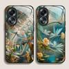 Capa de Vidro Temperado com Padrão Floral de Libélulas Vintage para OPPO Realme 14 13 Pro Plus 12 11 10 Neo 3 X7 PRO C75 C67