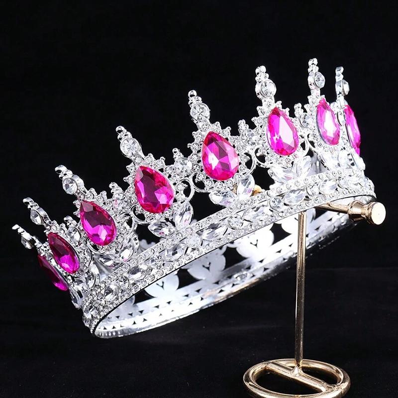 1pc Luxury Jewelry Bride Tiaras Crown Colorful Gemstones Birthday Ceremonies Photography Props Fashion Hair Accessories Crown