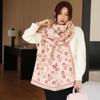 Flower Winter Cashmere Shawl Lightweight Floral Print Scarf Fashion Plaid Knitted Scarf  Unisex