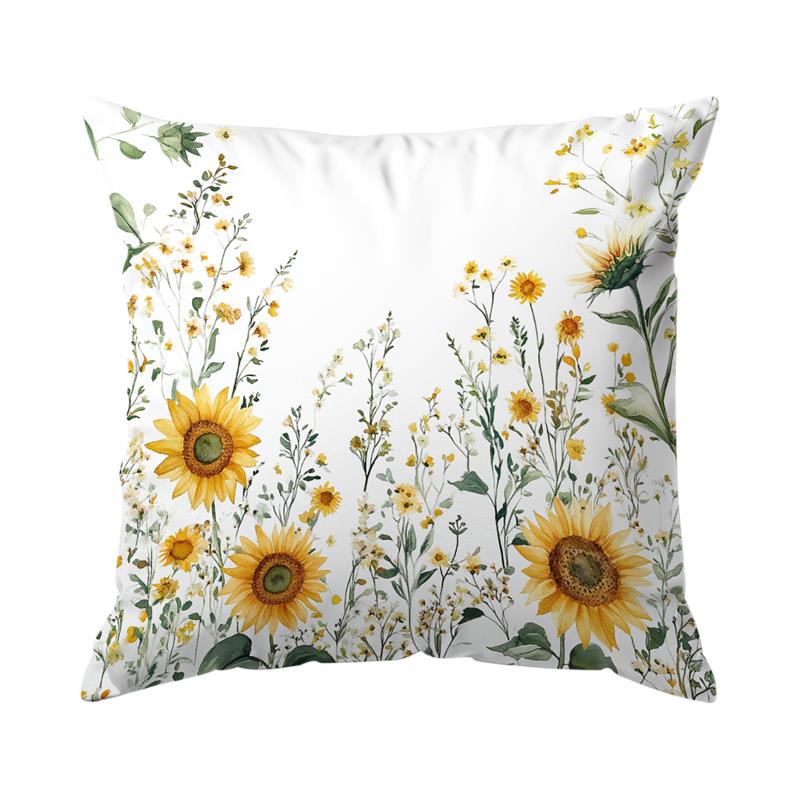 1Pc Small Sunflowers Pillow Cover For Home Living Room Bedroom Sofa Office Decorative Pillowcase Soft Throw Pillows 45X45Cm