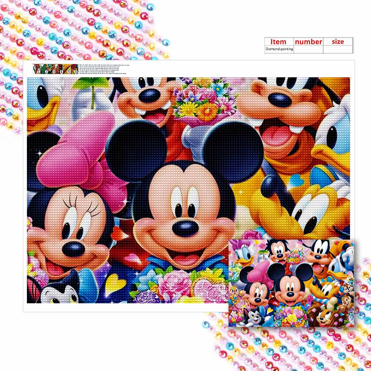 

Набор для алмазной вышивки своими руками «Семья Микки Мауса», вышивка крестом, мозаичное искусство, алмазная живопись, полная круглая выкладка, украшение для дома Round 30x40cm