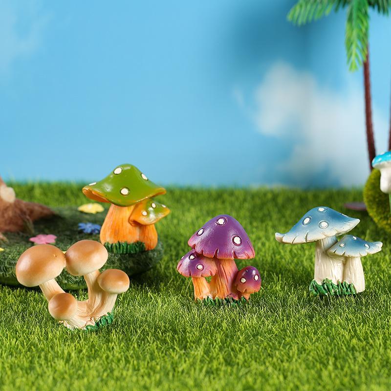 Simulated Mushroom Ornament Cute Mushroom Micro Landscape Decoration Gardening Decoration Resin Craft Bonsai DlY Plant Ornament