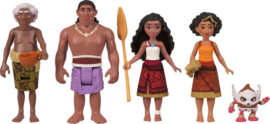 Mattel Disney Moana 2 Canoe Crew Playset with 5 Small 3 Signature Outfits Inspired by the Movie Toy Moana's Figures, & Accessories,