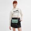 Coach Wyn 21 Metal Logo Cross Grain Leather Shoulder Crossbody Bag Small Women Green