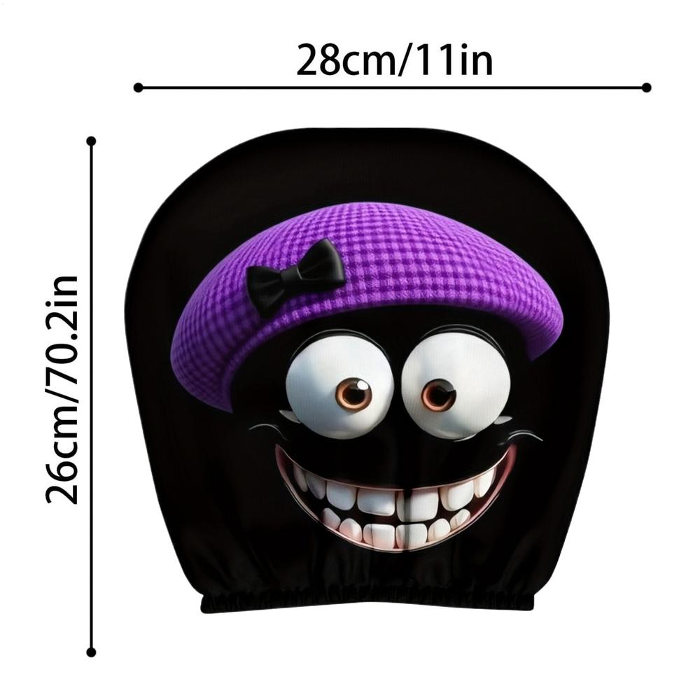2pcs Car Headrest Covers Funny Cartoon Vehicle Accessories Auto Front Seat Headrest Cover Car Seat Headrest Protective Cover