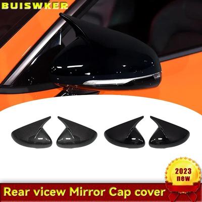 Car Body Side Door Rearview Mirror Cover ABS Covered with Carbon Fiber Pattern for KIA Stinger 2018-