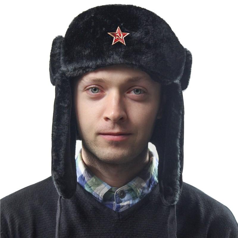 Winter Fleece Lined Russian-Style Trooper Hat With Ear Flaps Windproof Warm Outdoor Cap Men Women