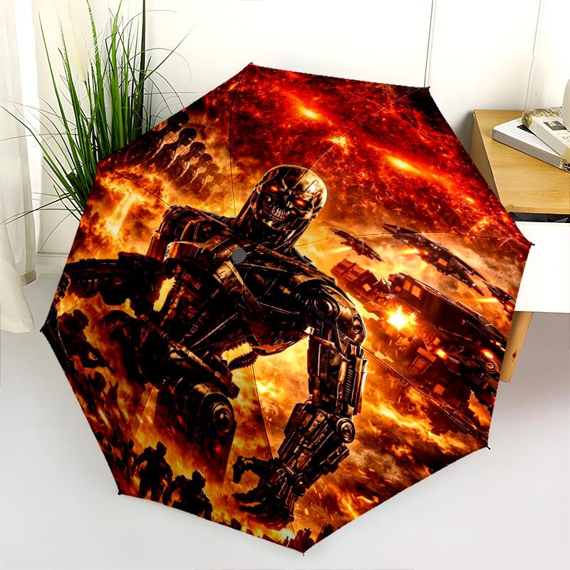 T800 Endoskeleton Folding Umbrella Suitable For All Seasons Portable Sun Umbrella Umbrella Outdoor