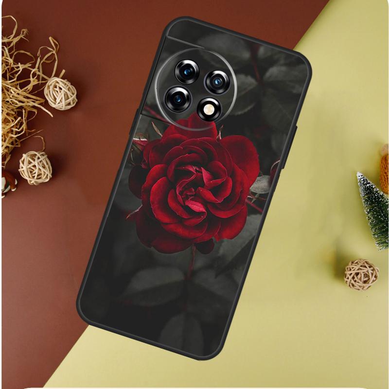 Red Rose Flower For OnePlus 13 13R 12 12R 11 9 10 Pro 8T 9RT 10T 10R Nord 4 CE 2 3 Lite N20 N30 Phone Case