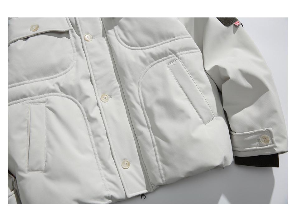 UNDREST Men's Winter Patchwork Down Jacket - Warm, Loose Fit with Lapel Design YR10