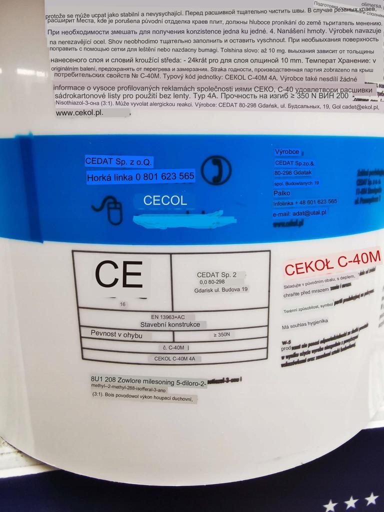 Joint Compound for Tape-Free Plasterboard Jointing