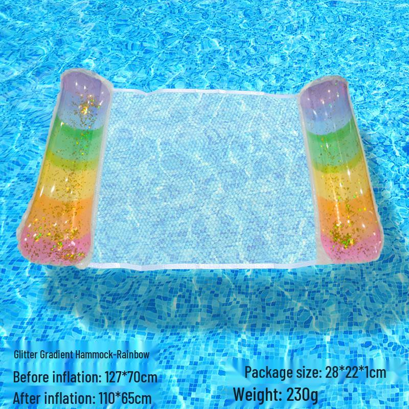 Tumbona Flotante Inflable Plegable Transfronteriza con Respaldo y Malla