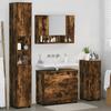 Bathroom Furniture Set 4 Pieces Smoked Oak Plywood and Metal