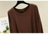 Women's Loose Modal Cotton Long Sleeve Top - Spring/Summer Plus Size Lightweight Slimming Round Neck Solid Color Base Layer.