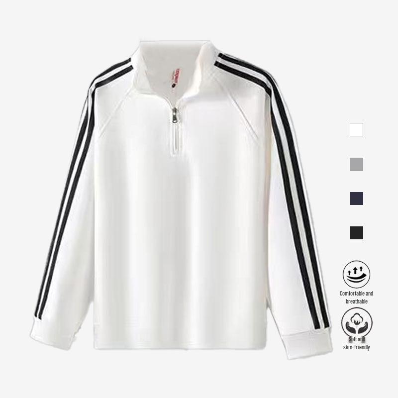 Unisex Heavyweight Cotton Half-Zip Stand-Up Collar Romper Sweatshirt with Logo Print Option