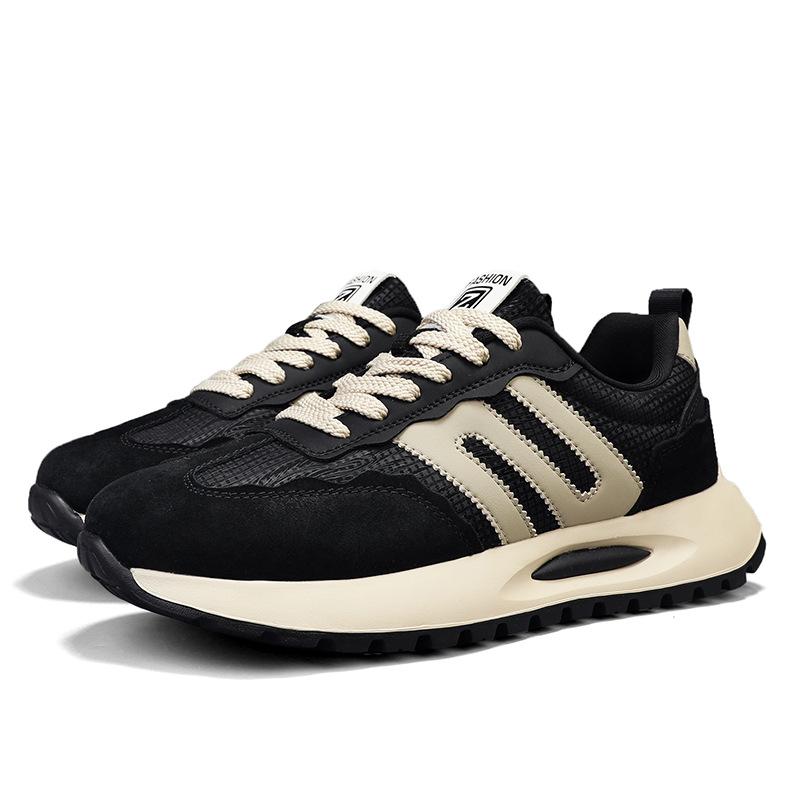 

Forrest Gump men s shoes 2025 spring new men s running sports casual shoes trendy versatile leather surface non-slip work shoes 44 чорний