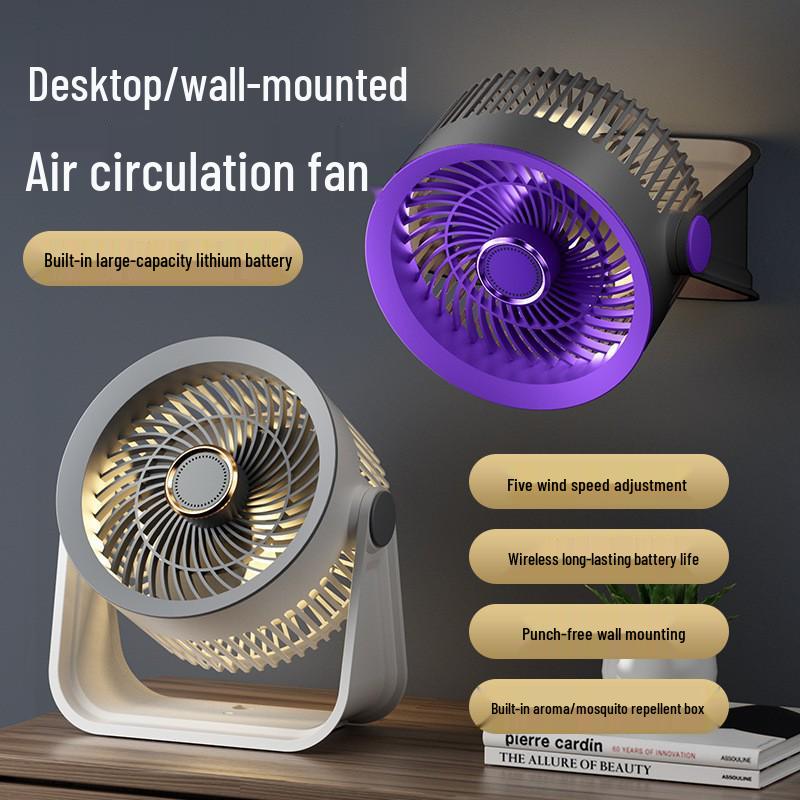 Multi-Angle Aroma Night Light Desk and Hanging Fan