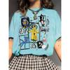 Women's Casual Round Neck Portrait Printed Polyester Fiber T-Shirt Fashion Street Oversized Short-Sleeved Summer Ladies Clothing
