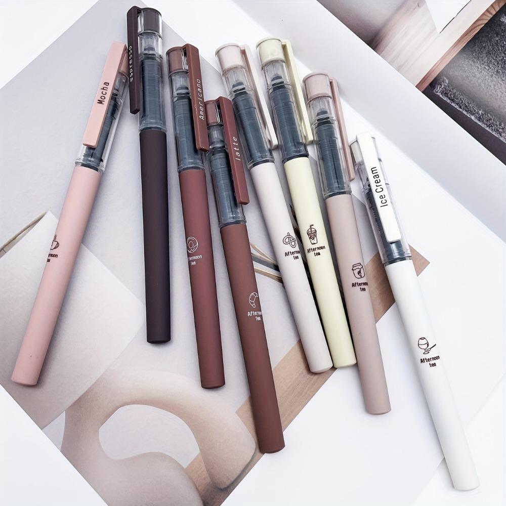 6 ThemenFlüssige Schnelltrocknende Tinte Neutralstift, Wischfester Soft-Touch-Stift zum NotizenmachenZeichnenSchul- und Bürobedarf, Schwarz