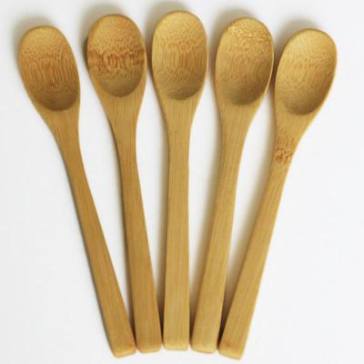 5Pcs Bamboo Long Handle Spoon Flatware Coffee Honey Ice Cream Tea Kitchen Gadget